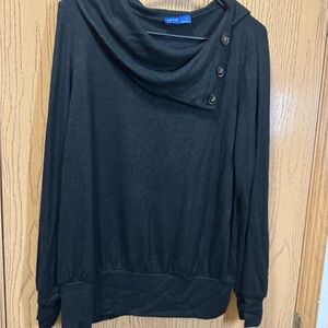 Apt. 9 Black Cowl Neck Sweater buttery soft size L